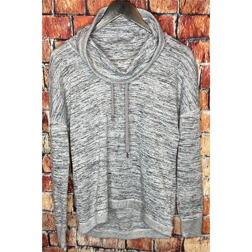 Athleta Blisfful Cowl Neck Heather Gray Pullover Sweater Active Top Womens Small